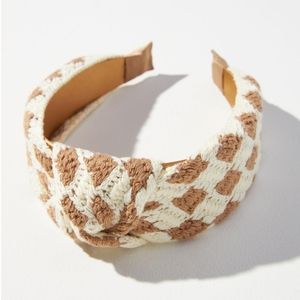 NWOT Anthropologie Top-Knot Checker Crochet Head Band